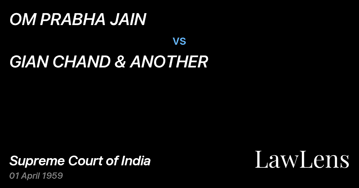 Preview image for OM PRABHA JAIN vs. GIAN CHAND & ANOTHER