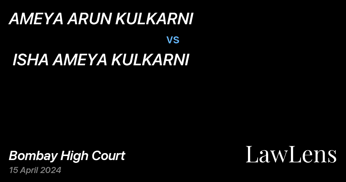Preview image for AMEYA ARUN KULKARNI  vs.  ISHA AMEYA KULKARNI
