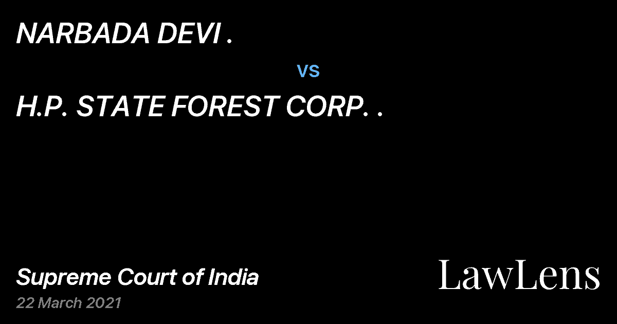 Preview image for NARBADA DEVI . vs. H.P. STATE FOREST CORP. .
