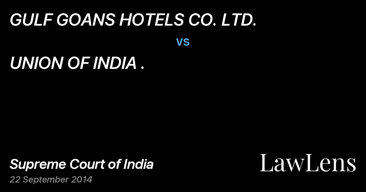 Preview image for GULF GOANS HOTELS CO. LTD. vs. UNION OF INDIA .