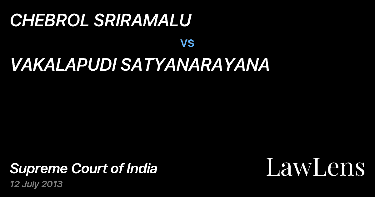 Preview image for CHEBROL SRIRAMALU vs. VAKALAPUDI SATYANARAYANA