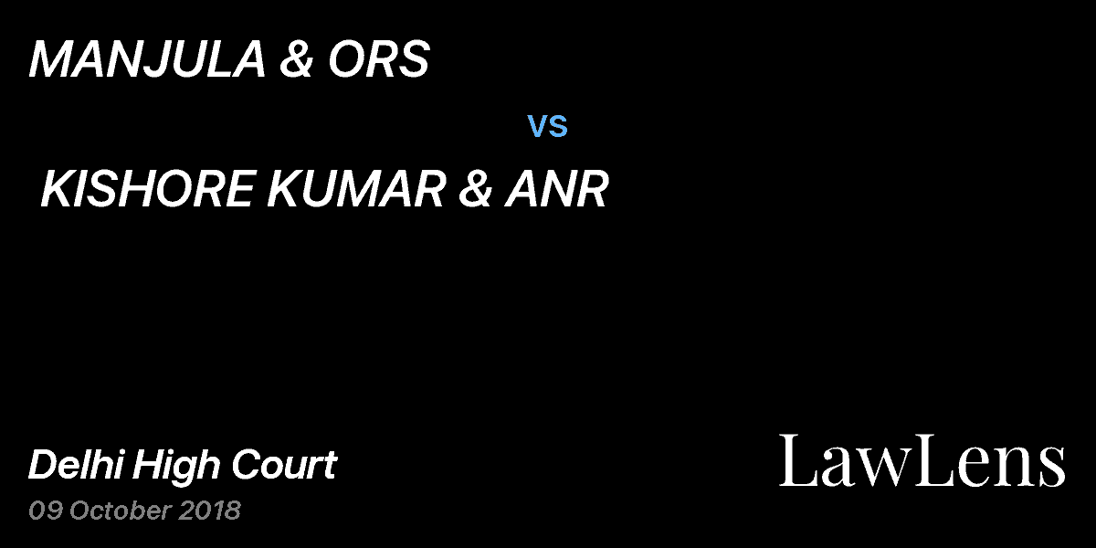Preview image for MANJULA & ORS  vs.  KISHORE KUMAR & ANR