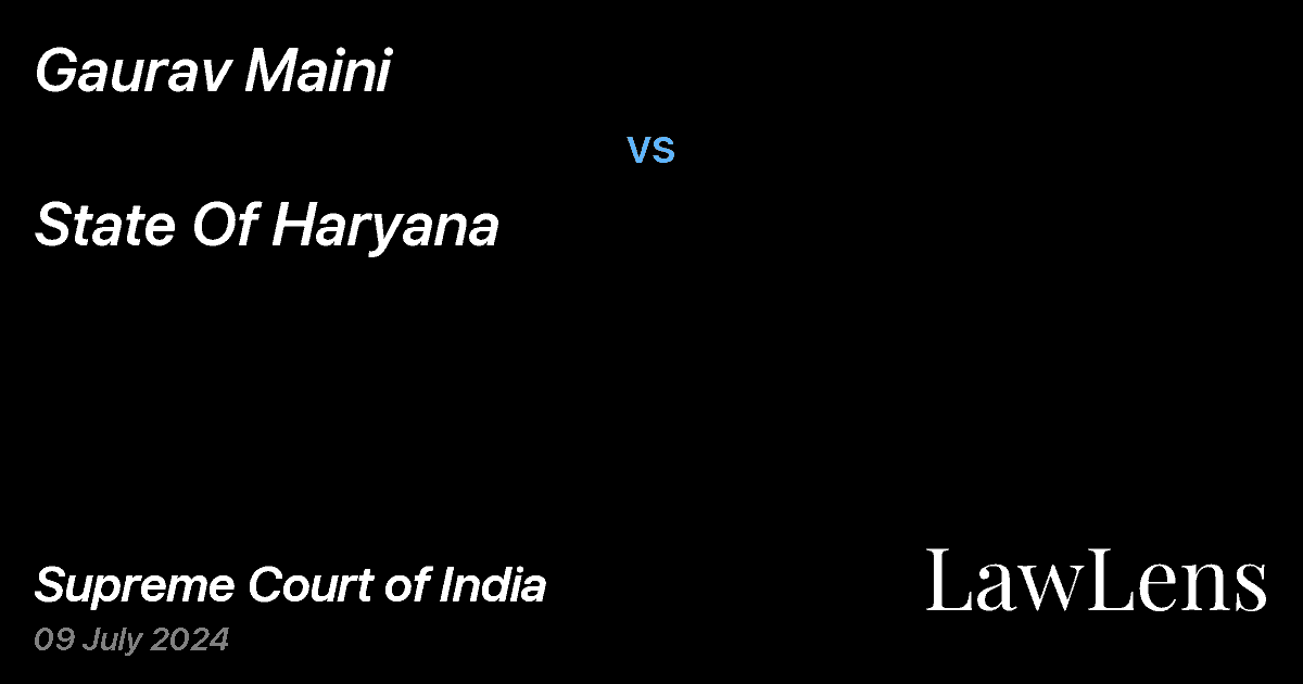 Preview image for GAURAV MAINI vs. STATE OF HARYANA