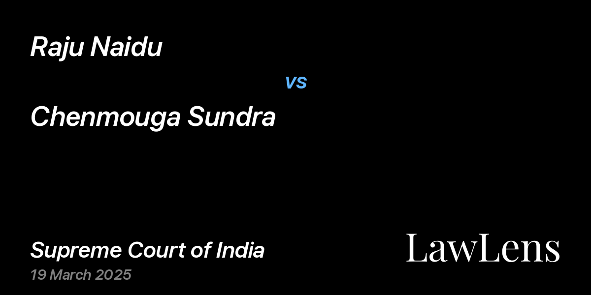 Preview image for Raju Naidu vs. Chenmouga Sundra
