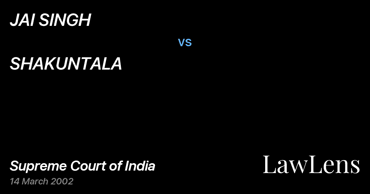 Preview image for JAI SINGH vs. SHAKUNTALA