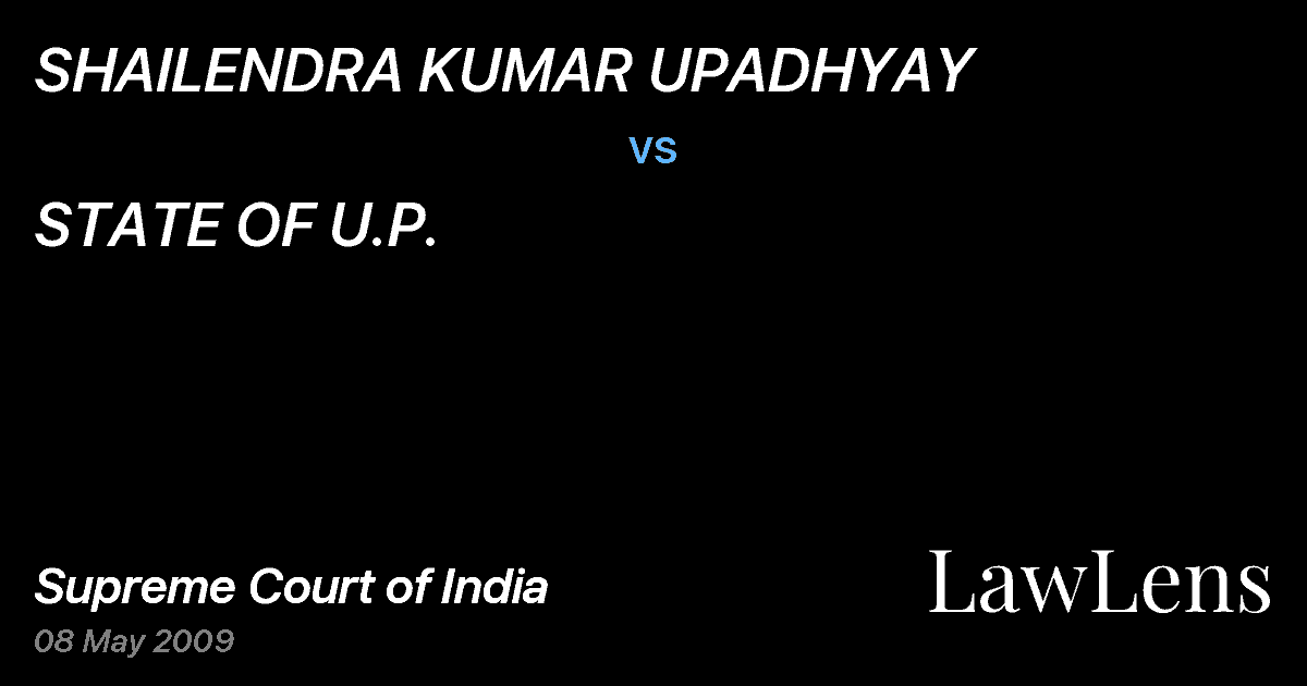 Preview image for SHAILENDRA KUMAR UPADHYAY vs. STATE OF U.P.