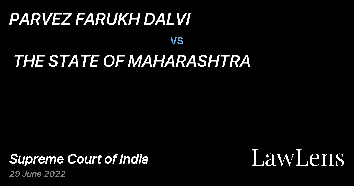 Preview image for PARVEZ FARUKH DALVI  vs.  THE STATE OF MAHARASHTRA