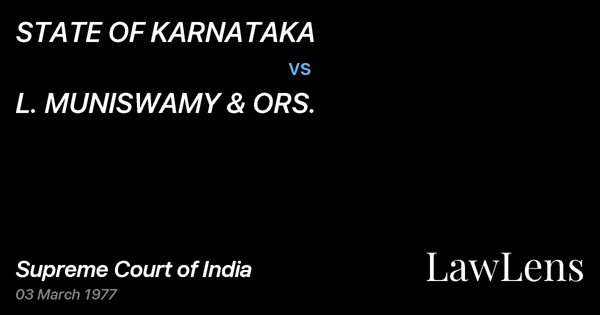 Preview image for STATE OF KARNATAKA vs. L. MUNISWAMY & ORS.