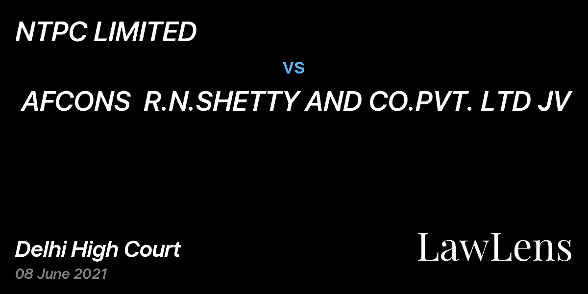 Preview image for NTPC LIMITED  vs.  AFCONS  R.N.SHETTY AND CO.PVT. LTD JV