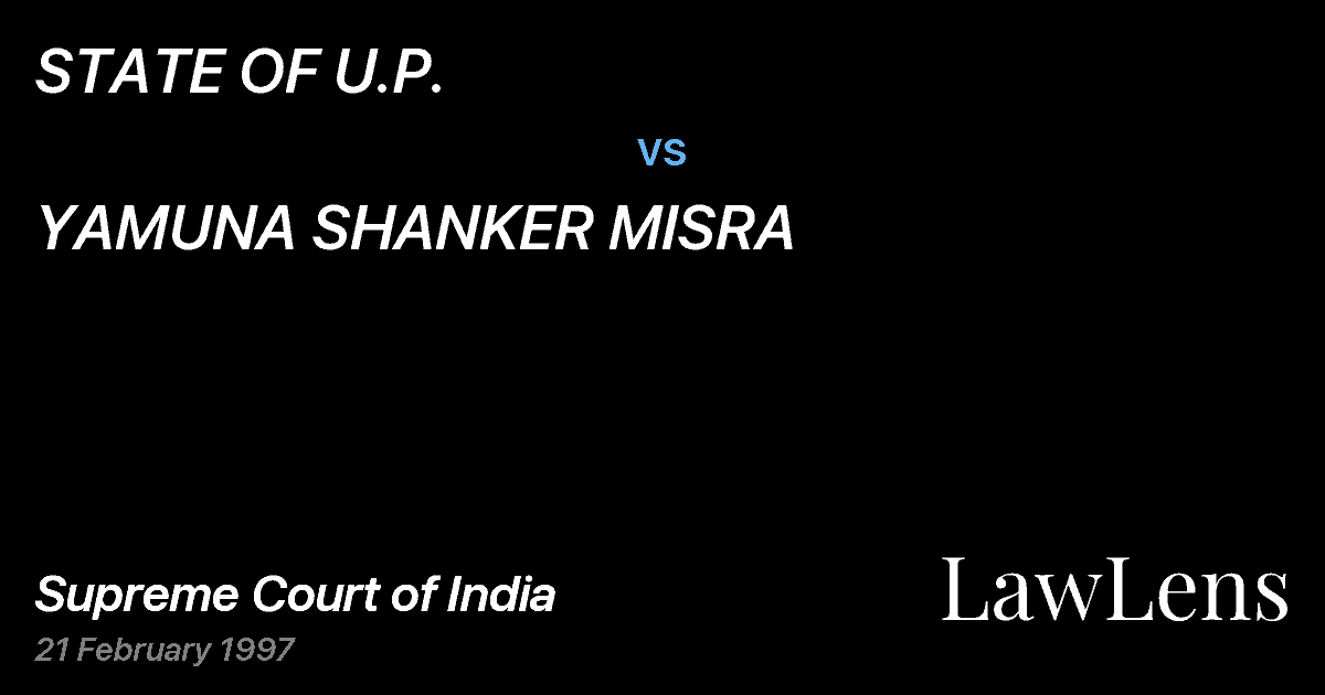 Preview image for STATE OF U.P. vs. YAMUNA SHANKER MISRA
