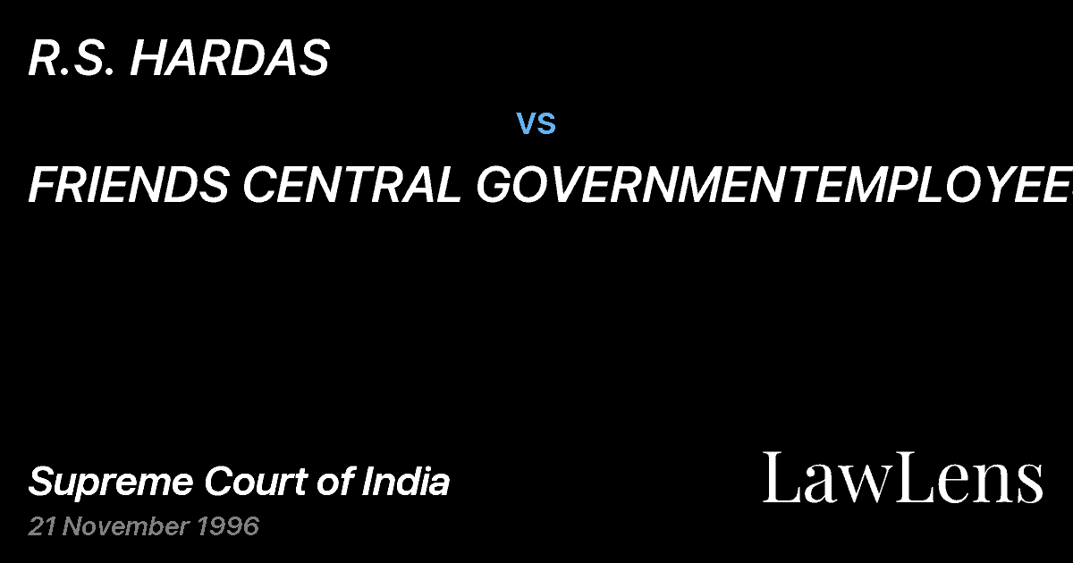 Preview image for R.S. HARDAS vs. FRIENDS CENTRAL GOVERNMENTEMPLOYEES HOUSE BUILDINGSOCIETY L