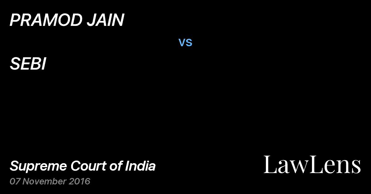 Preview image for PRAMOD JAIN vs. SEBI
