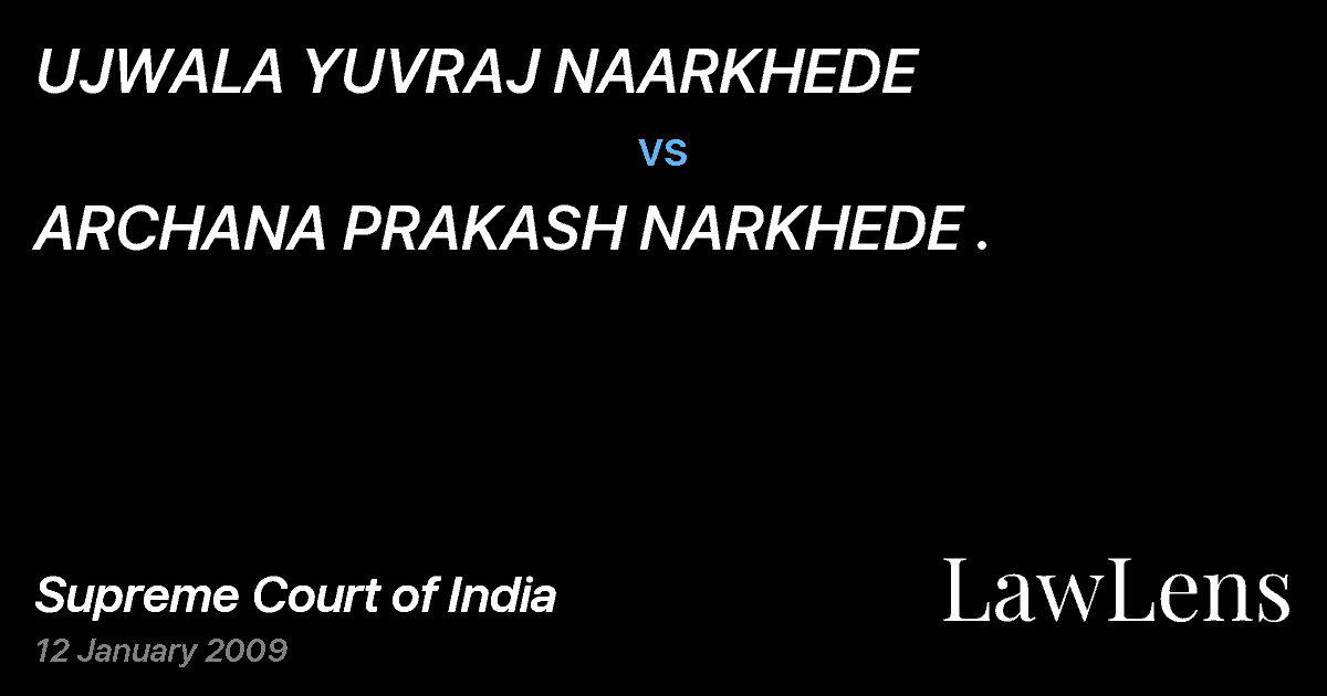 Preview image for UJWALA YUVRAJ NAARKHEDE vs. ARCHANA PRAKASH NARKHEDE .