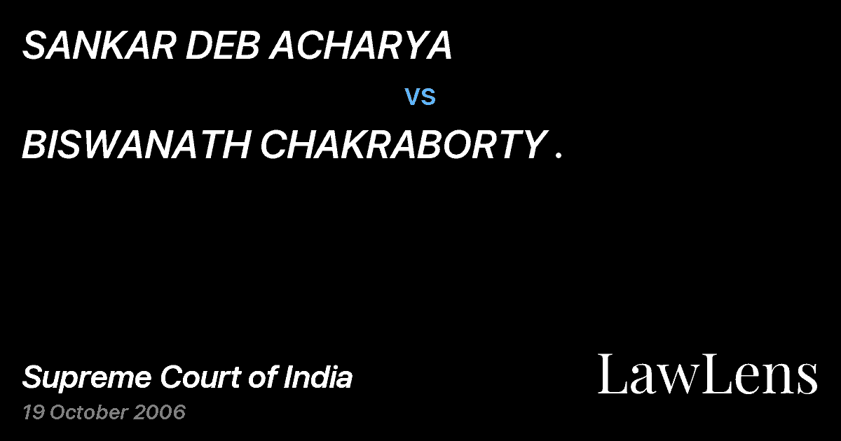Preview image for SANKAR DEB ACHARYA vs. BISWANATH CHAKRABORTY .