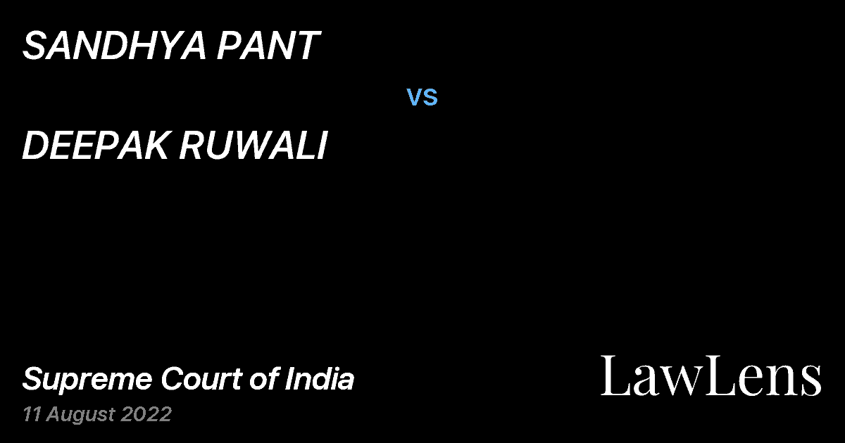 Preview image for SANDHYA PANT vs. DEEPAK RUWALI