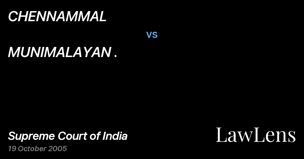 Preview image for CHENNAMMAL vs. MUNIMALAYAN .