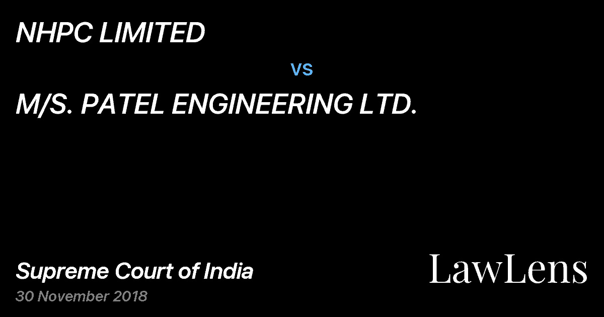 Preview image for NHPC LIMITED vs. M/S. PATEL ENGINEERING LTD.