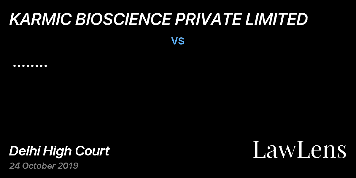 Preview image for KARMIC BIOSCIENCE PRIVATE LIMITED vs. Respondent
