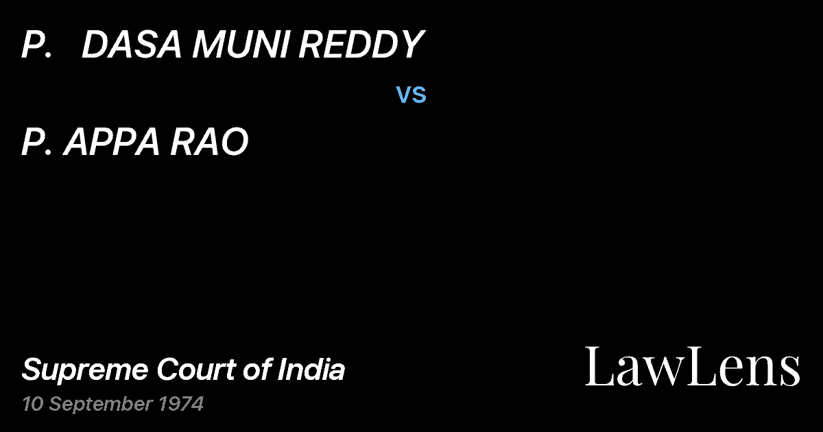 Preview image for P.   DASA MUNI REDDY vs. P. APPA RAO