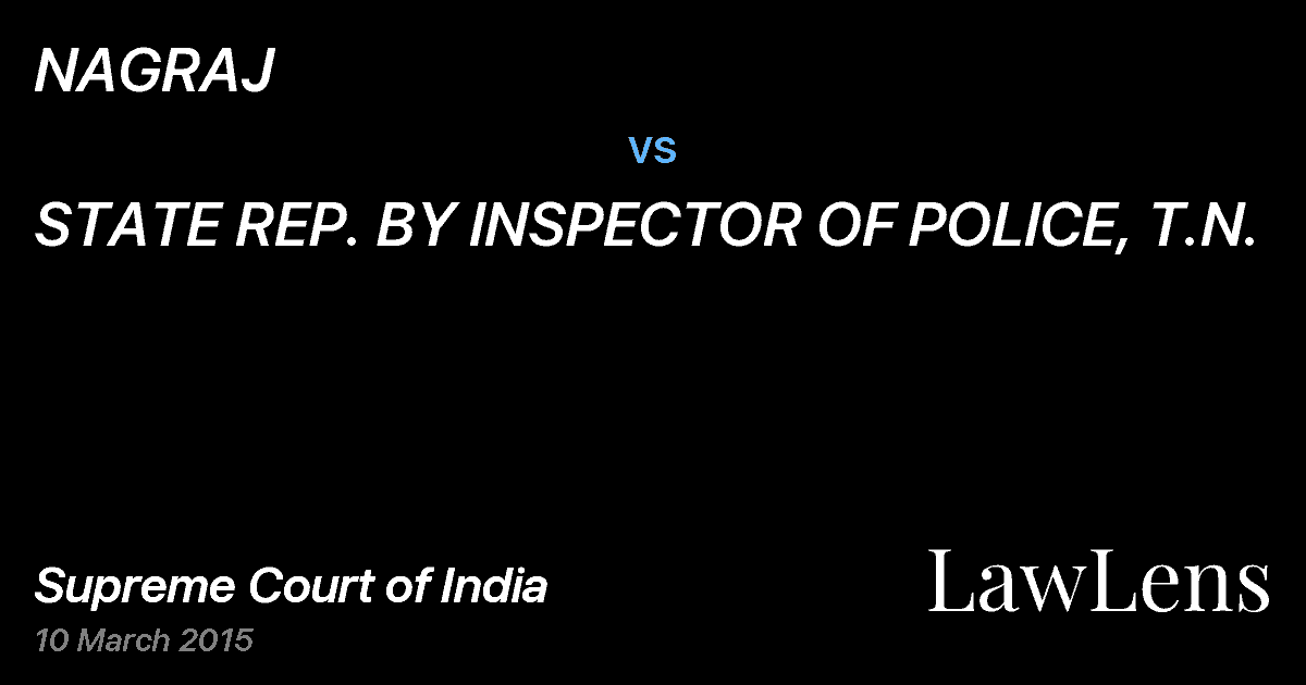 Preview image for NAGRAJ vs. STATE REP. BY INSPECTOR OF POLICE, T.N.