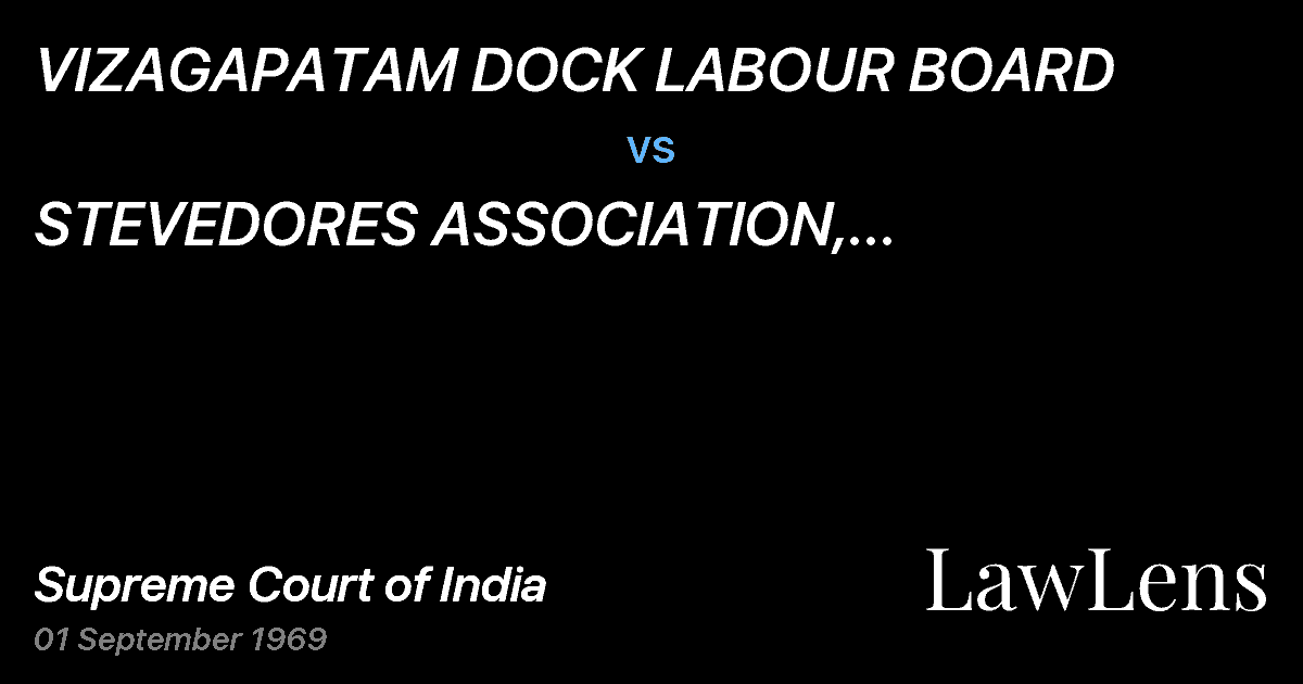 Preview image for VIZAGAPATAM DOCK LABOUR BOARD vs. STEVEDORES ASSOCIATION, VISHAKHAPATNAM & ORS.