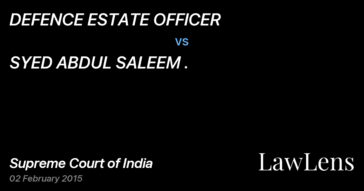 Preview image for DEFENCE ESTATE OFFICER vs. SYED ABDUL SALEEM .