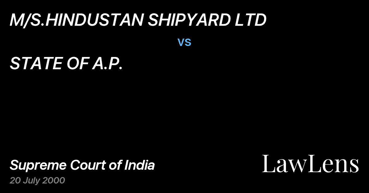 Preview image for M/S.HINDUSTAN SHIPYARD LTD vs. STATE OF A.P.