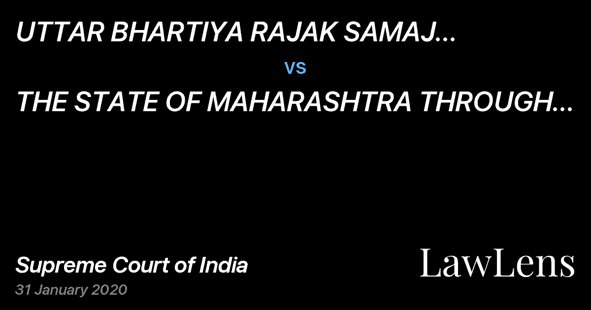 Preview image for UTTAR BHARTIYA RAJAK SAMAJ PANCHAYAT BANGANGA RAJAK SAMAJ CO-OPERATIVE HOUSING SOCIETY (PROPOSED) CH vs. THE STATE OF MAHARASHTRA THROUGH SECRETARY