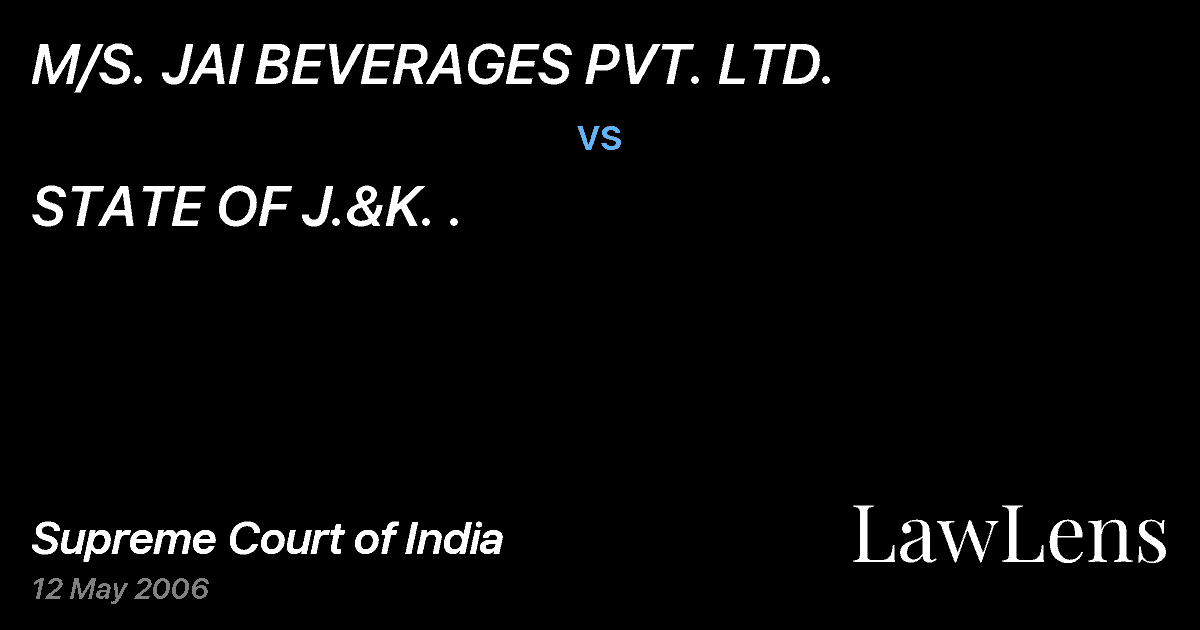 Preview image for M/S. JAI BEVERAGES PVT. LTD. vs. STATE OF J.&K. .