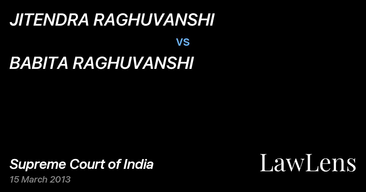Preview image for JITENDRA RAGHUVANSHI vs. BABITA RAGHUVANSHI