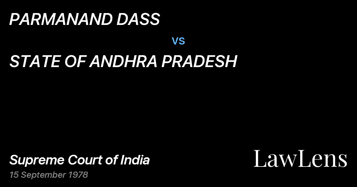 Preview image for PARMANAND DASS vs. STATE OF ANDHRA PRADESH