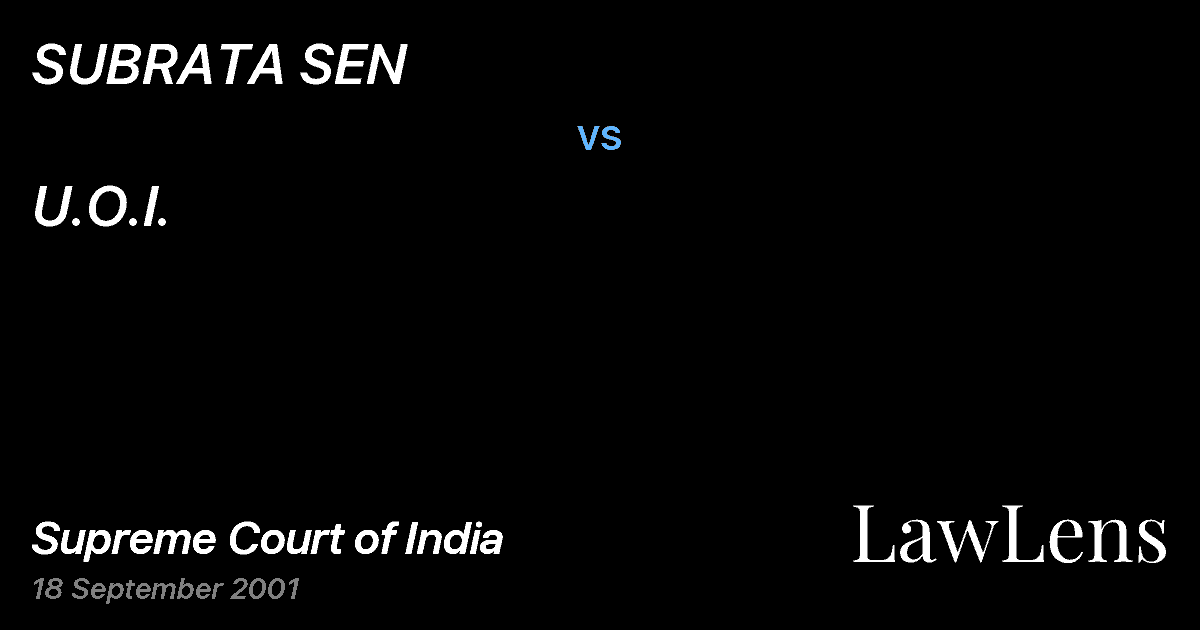 Preview image for SUBRATA SEN vs. U.O.I.