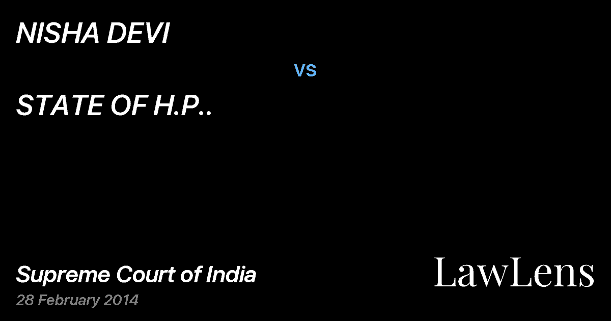 Preview image for NISHA DEVI vs. STATE OF H.P..
