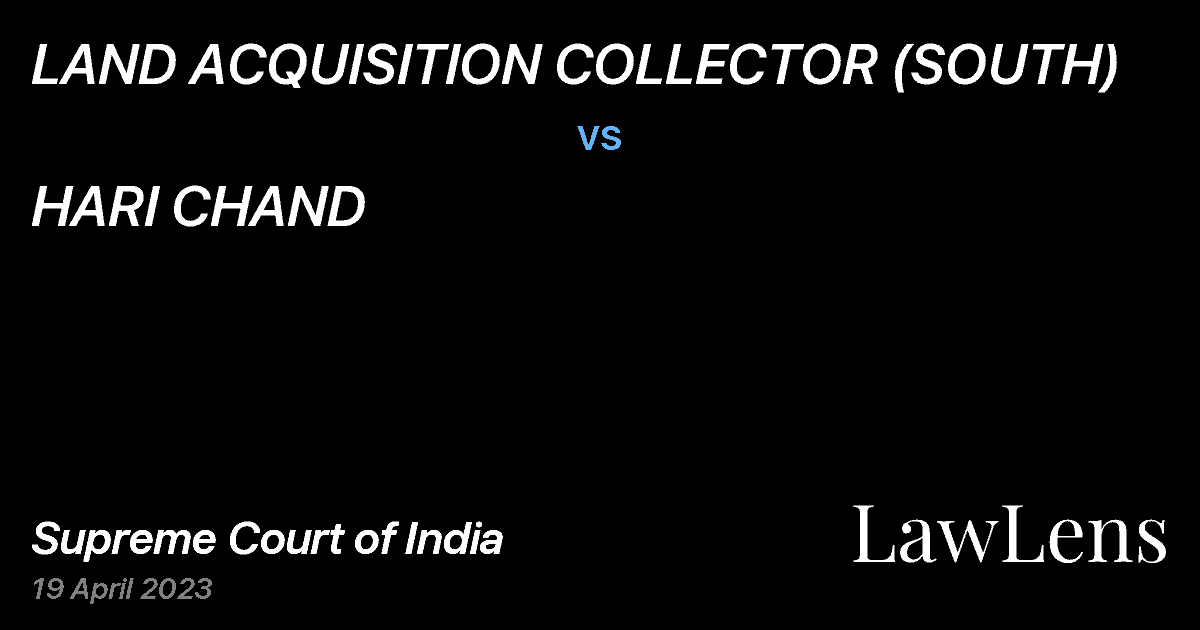 Preview image for LAND ACQUISITION COLLECTOR (SOUTH) vs. HARI CHAND