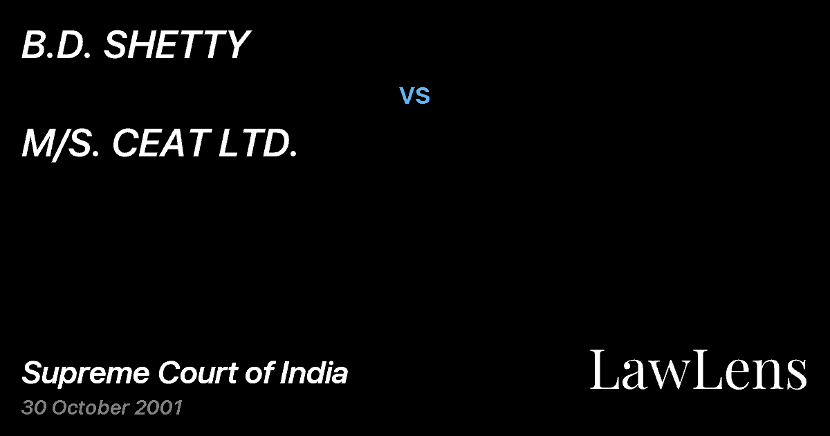 Preview image for B.D. SHETTY vs. M/S. CEAT LTD.