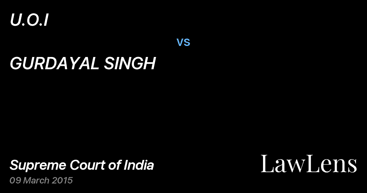 Preview image for U.O.I vs. GURDAYAL SINGH