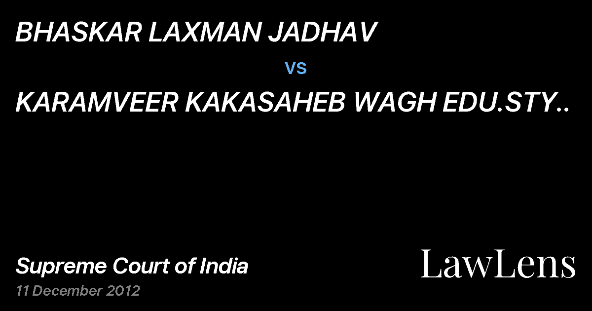 Preview image for BHASKAR LAXMAN JADHAV vs. KARAMVEER KAKASAHEB WAGH EDU.STY..