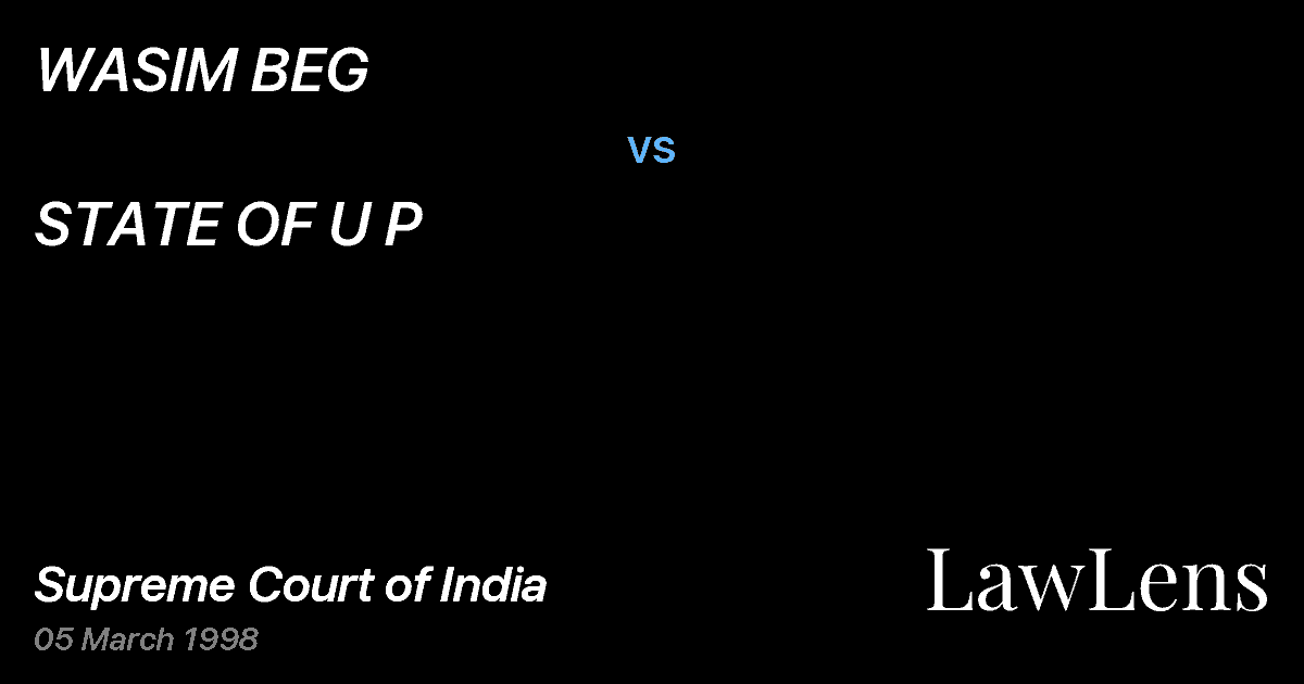 Preview image for WASIM BEG vs. STATE OF U P