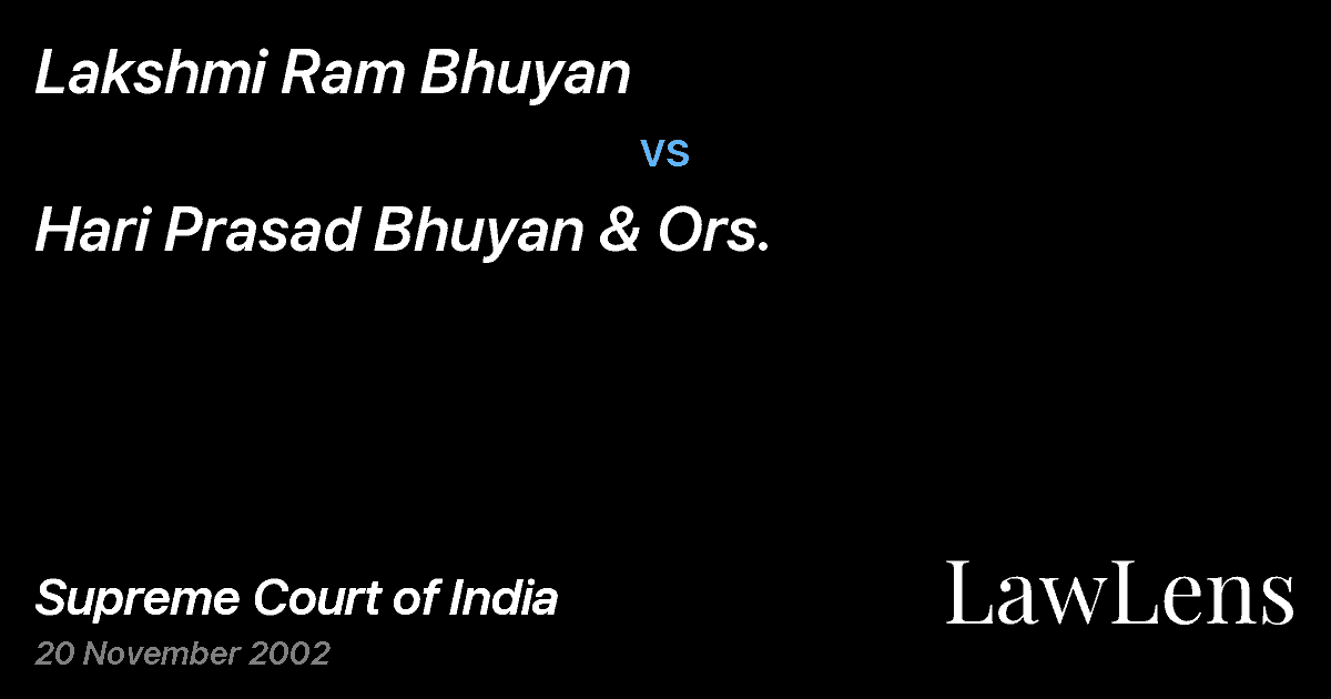 Preview image for Lakshmi Ram Bhuyan vs. Hari Prasad Bhuyan & Ors.