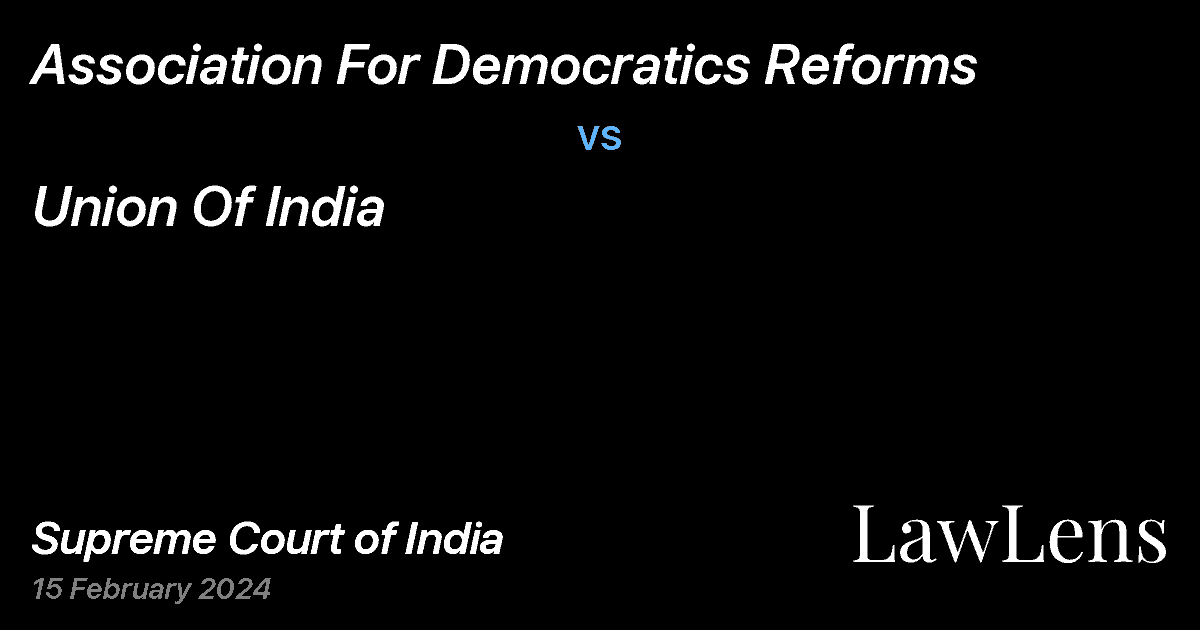Preview image for Association For Democratics Reforms vs. Union Of India