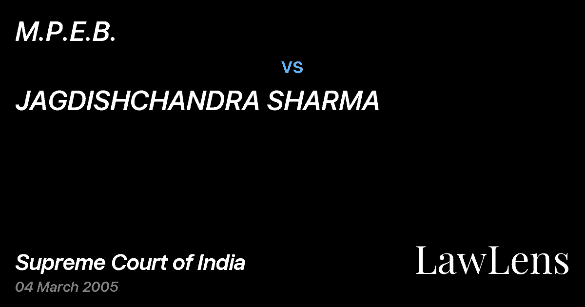 Preview image for M.P.E.B. vs. JAGDISHCHANDRA SHARMA