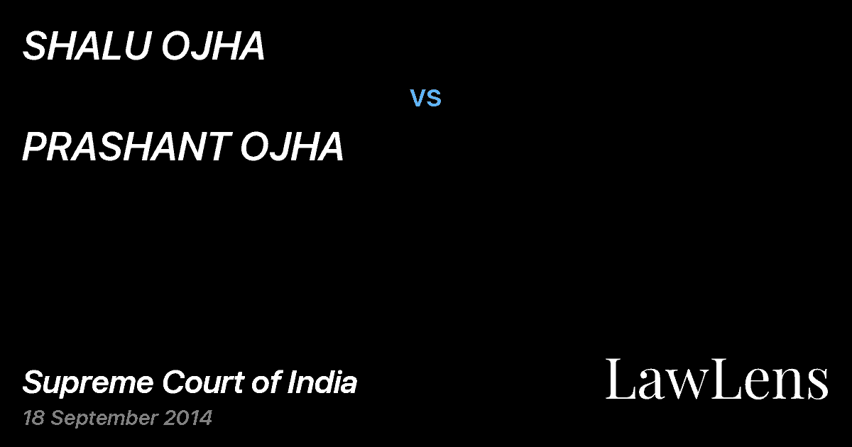 Preview image for SHALU OJHA vs. PRASHANT OJHA