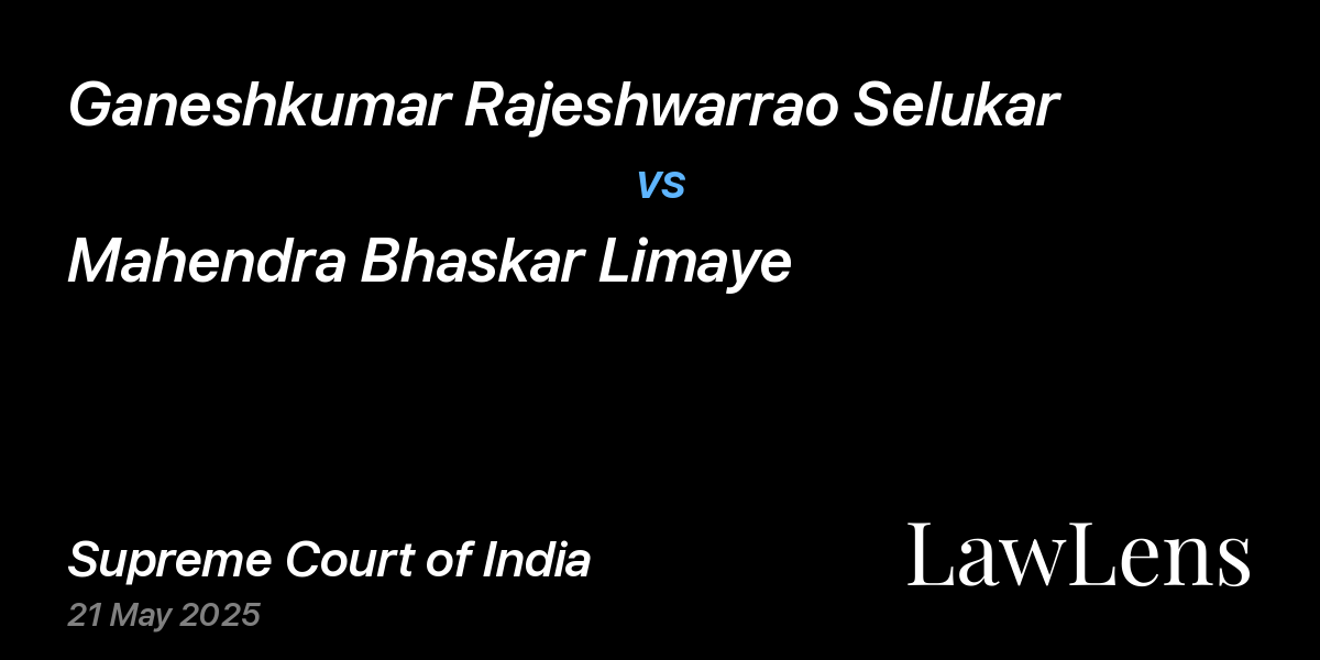 Preview image for Ganeshkumar Rajeshwarrao Selukar vs. Mahendra Bhaskar Limaye