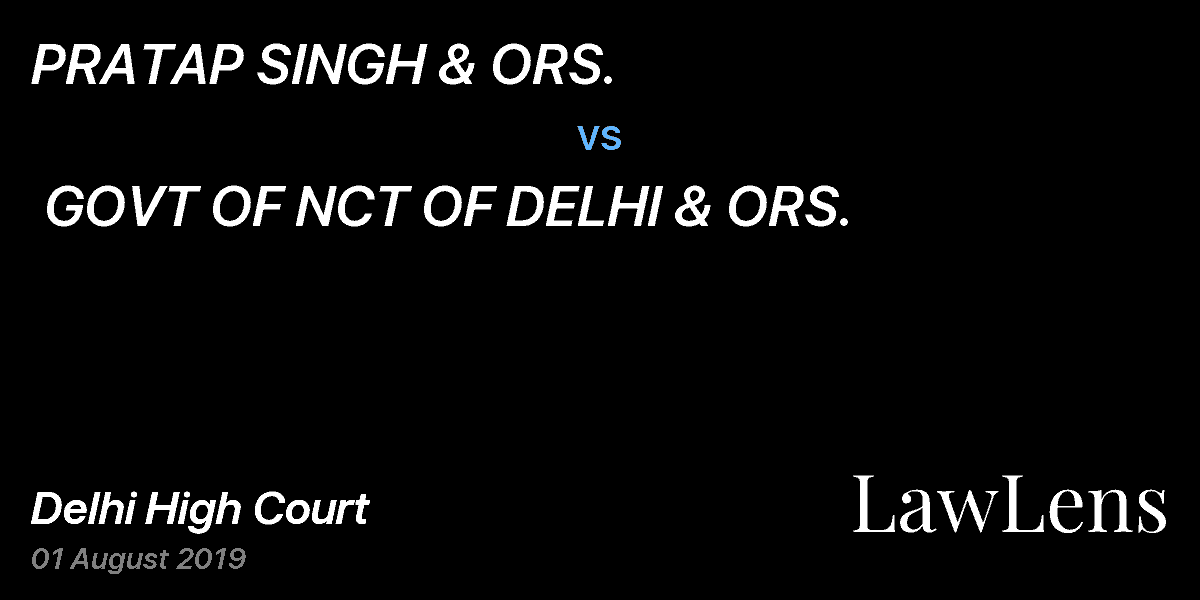 Preview image for PRATAP SINGH & ORS. vs. GOVT OF NCT OF DELHI & ORS.