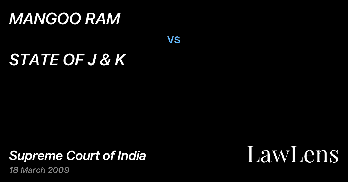 Preview image for MANGOO RAM vs. STATE OF J & K