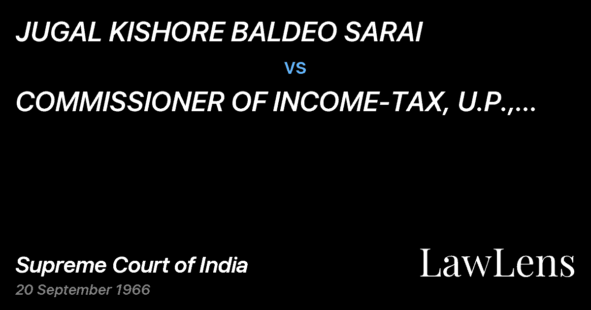Preview image for JUGAL KISHORE BALDEO SARAI vs. COMMISSIONER OF INCOME-TAX, U.P., LUCKNOW