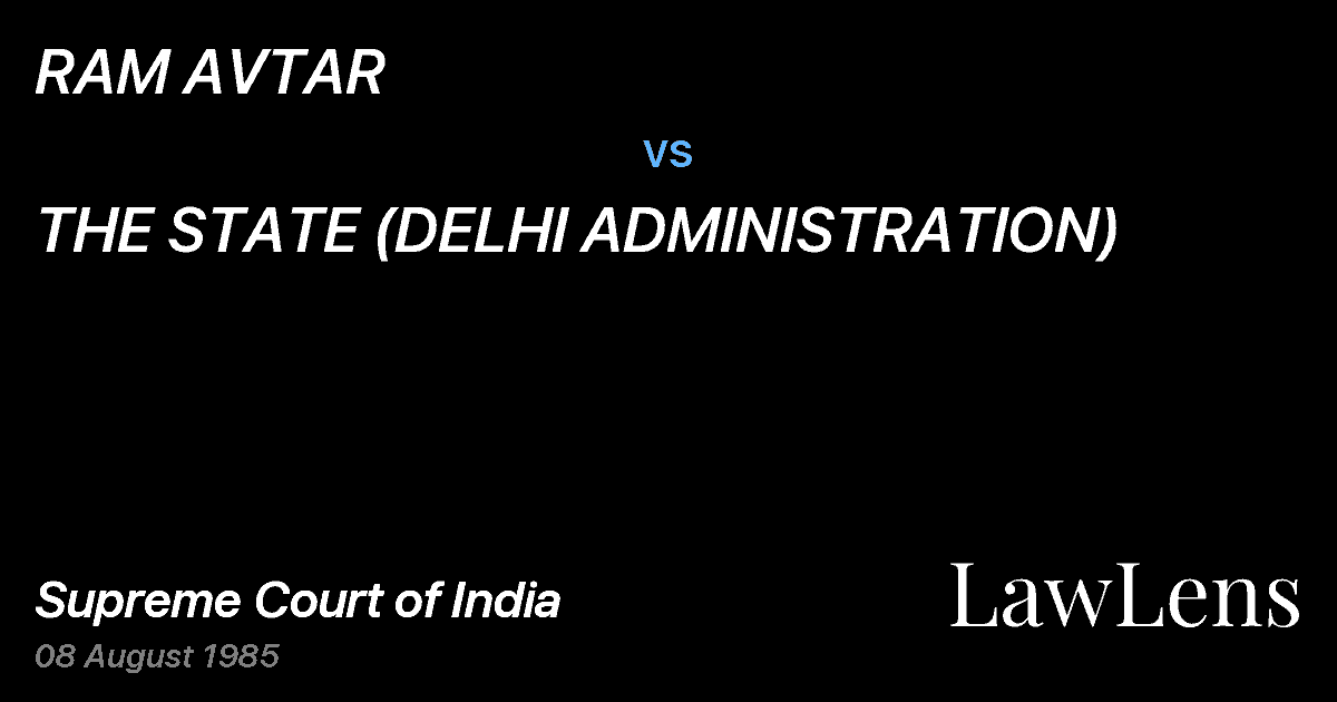 Preview image for RAM AVTAR vs. THE STATE (DELHI ADMINISTRATION)