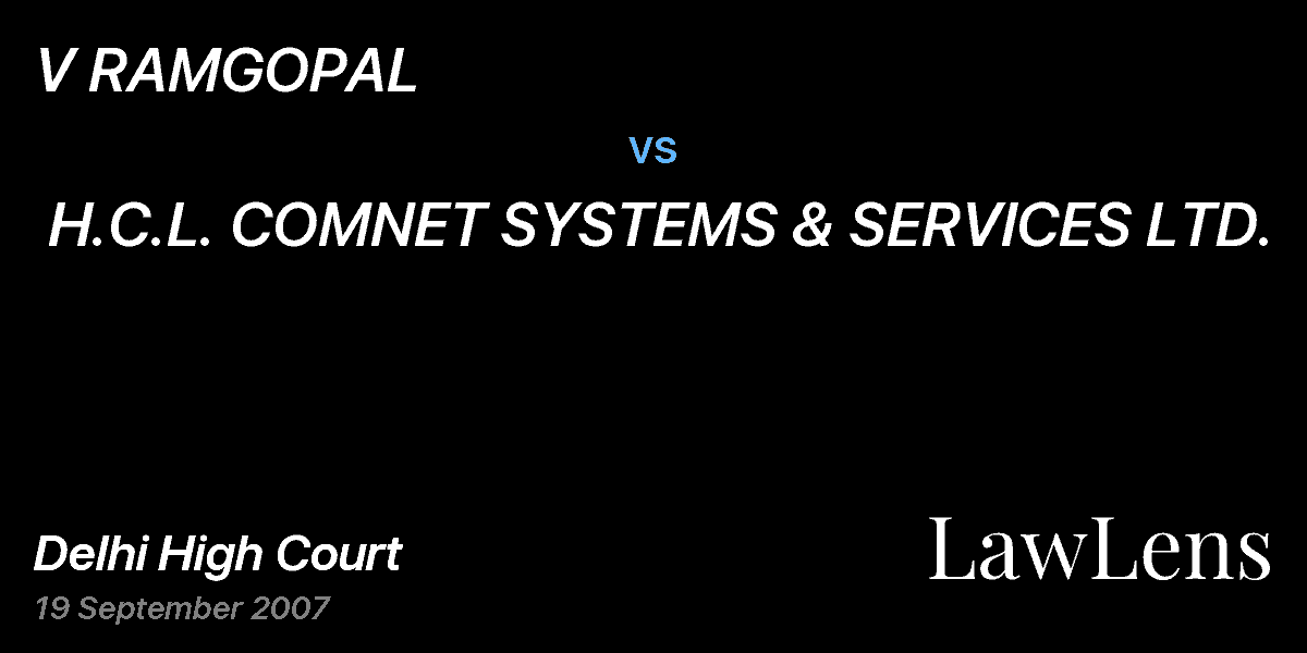 Preview image for V RAMGOPAL  vs.  H.C.L. COMNET SYSTEMS & SERVICES LTD.