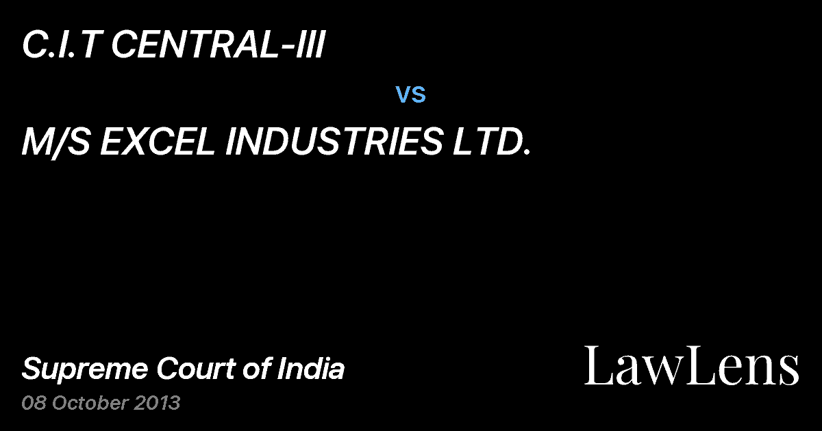 Preview image for C.I.T CENTRAL-III vs. M/S EXCEL INDUSTRIES LTD.
