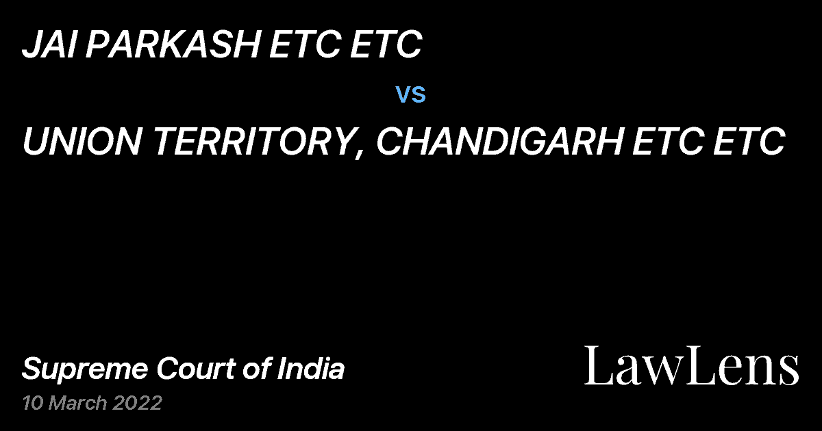 Preview image for JAI PARKASH ETC ETC vs. UNION TERRITORY, CHANDIGARH ETC ETC